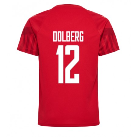 Camiseta de fútbol Dinamarca Kasper Dolberg 12 1ª equipación Copa Mundo 2022 Camiseta de fútbol Dinamarca Kasper Dolberg 12 1ª equipación Copa Mundo 2022